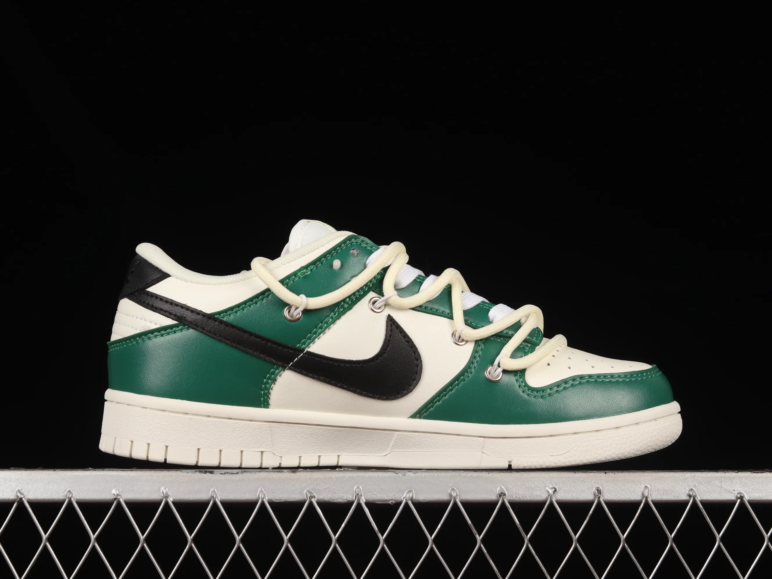 All categories Nk SB Dunk series Nk SB Dunk Low low-top sneakers Nk Dunk Low white, green and black hook customized version of deconstructed strap casual sneakers DJ6188-100